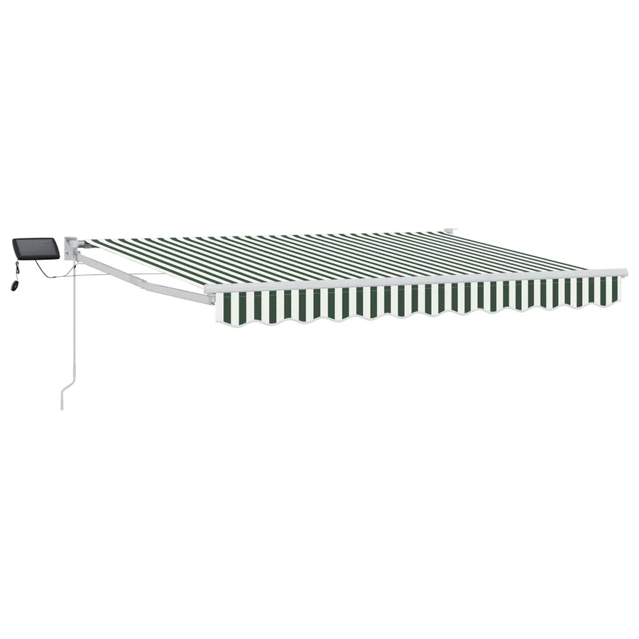 Store rétractable manuel avec LEDs Vert et blanc 3,5 x 2 m - 2