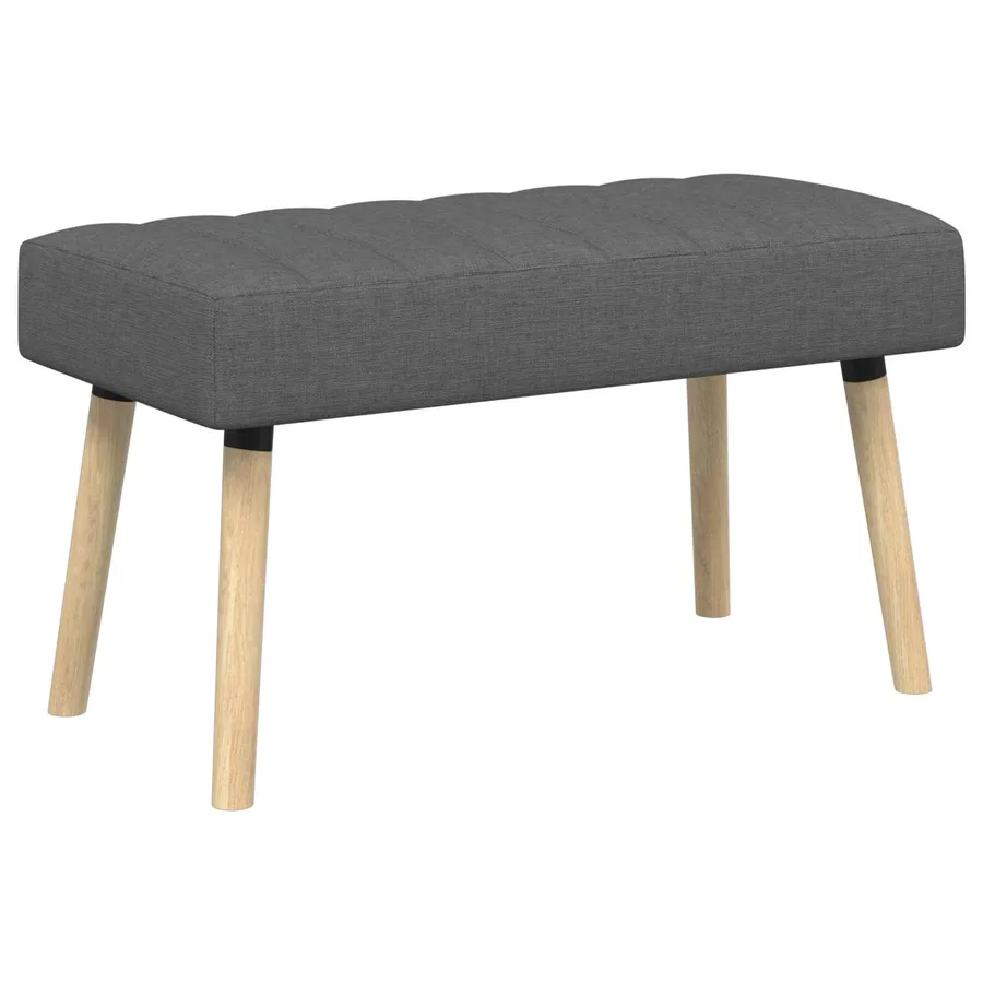 Banc capitonné canal Gris foncé 80 x 40 x 46 cm Tissu - 2