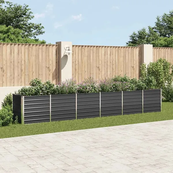 Lit surélevé de jardin Acier galvanisé 480x80x77 cm Anthracite