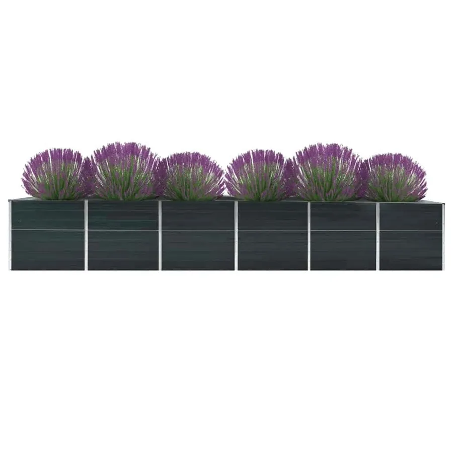 Lit surélevé de jardin Acier galvanisé 480x80x77 cm Anthracite - 4