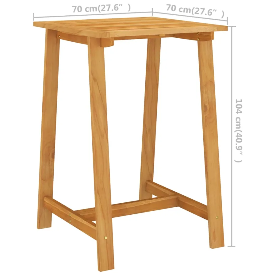 Table de bar de jardin 70x70x104 cm Bois d'acacia massif - 6