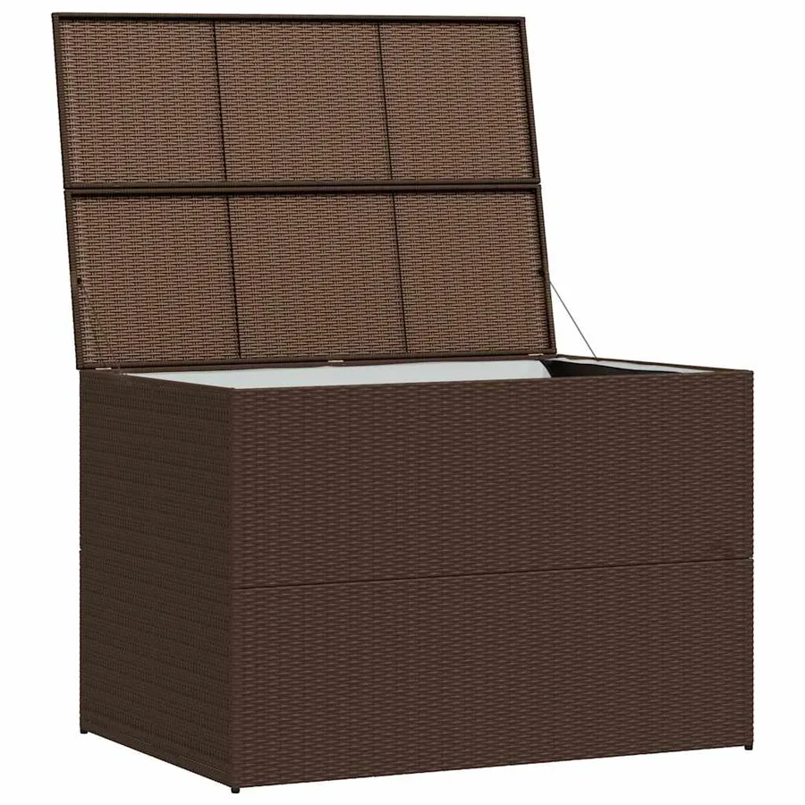 Boîte de stockage de jardin marron 150x100x100cm Résine tressée - 5
