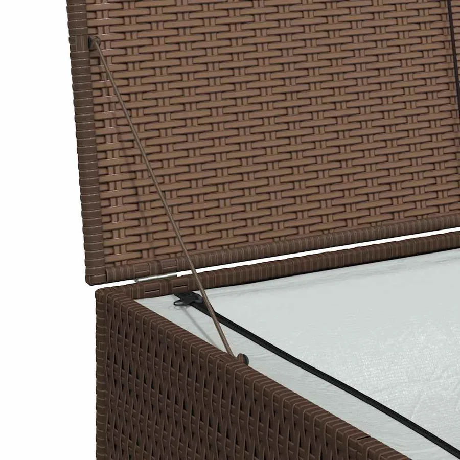 Boîte de stockage de jardin marron 150x100x100cm Résine tressée - 9