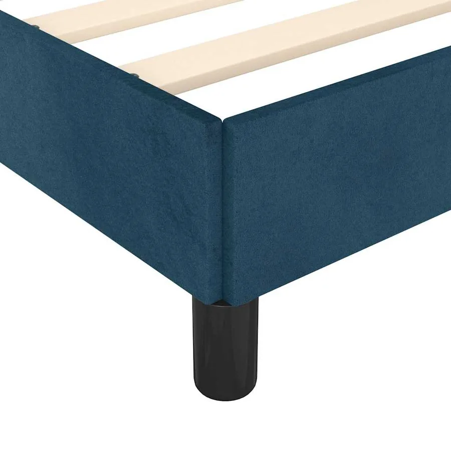 Cadre de lit sans matelas bleu foncé 90x190 cm velours - 8