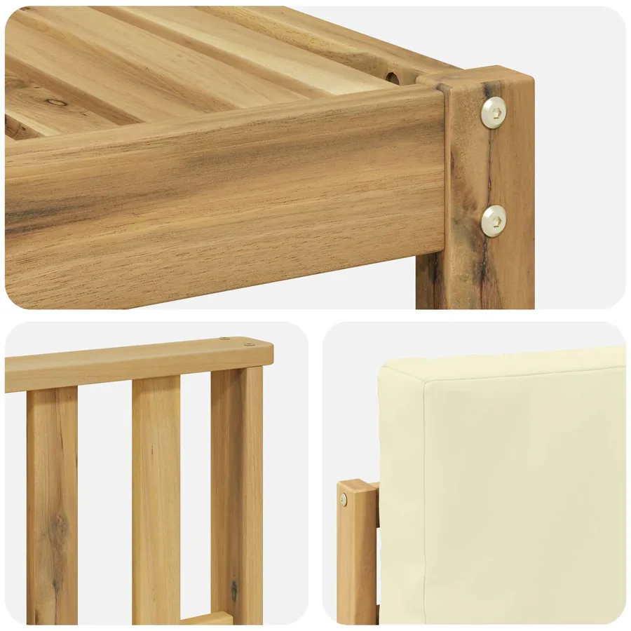Ensemble de canapés d'extérieur 8 pcs Blanc et crème - 6