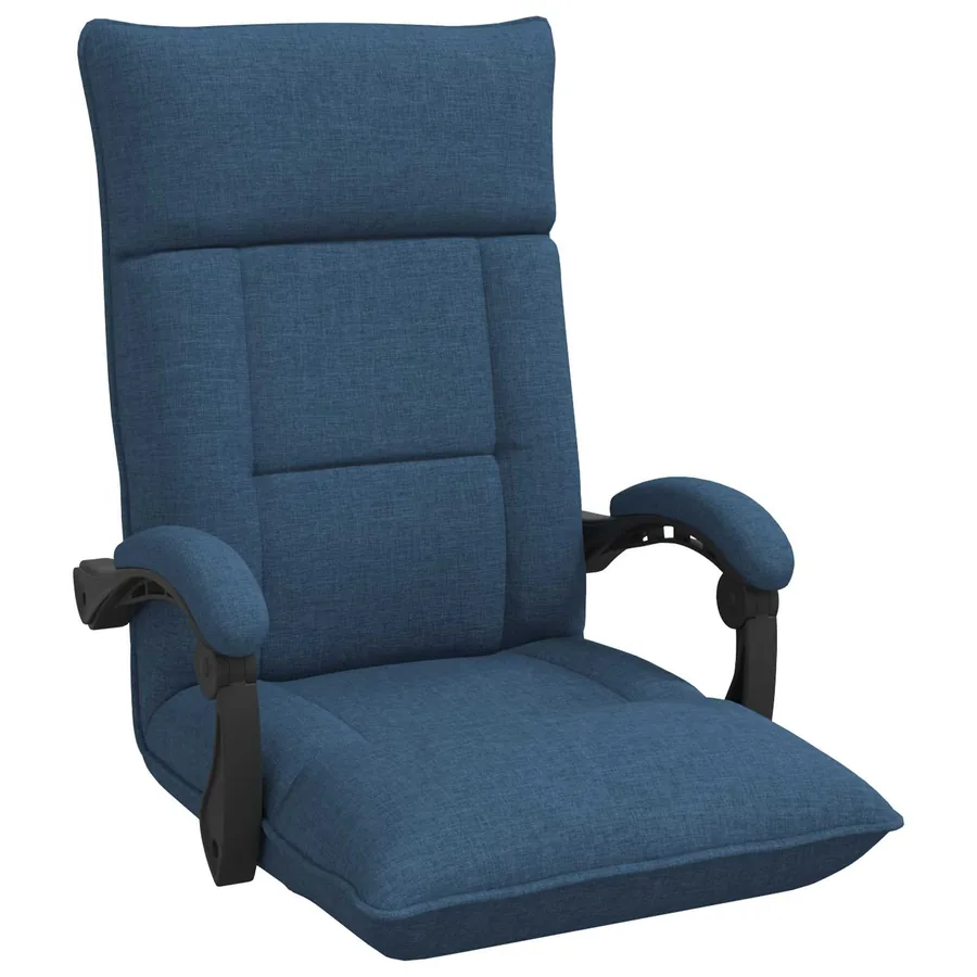 Fauteuil de sol ajustable Bleu Tissu - 2