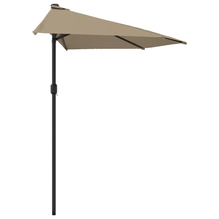 Parasol de balcon avec mât en aluminium Taupe 300x155 cm Demi - 4