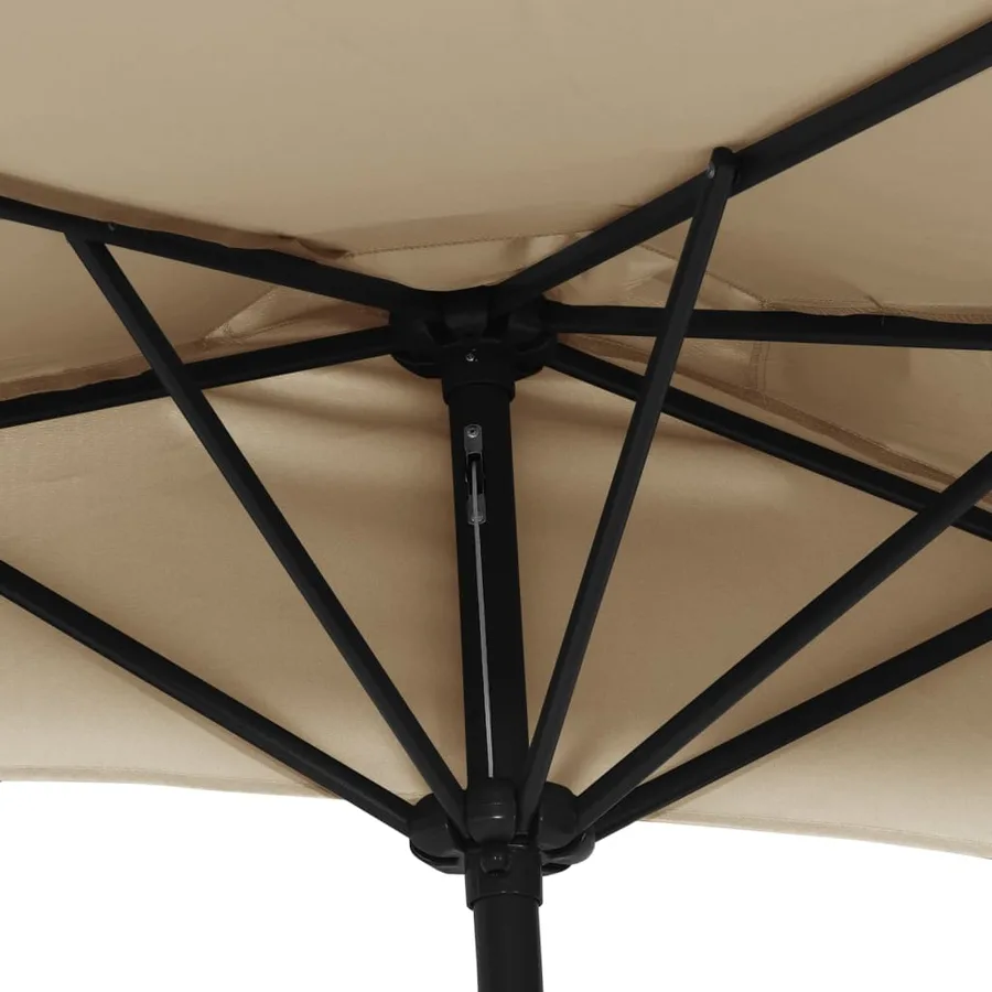 Parasol de balcon avec mât en aluminium Taupe 300x155 cm Demi - 6