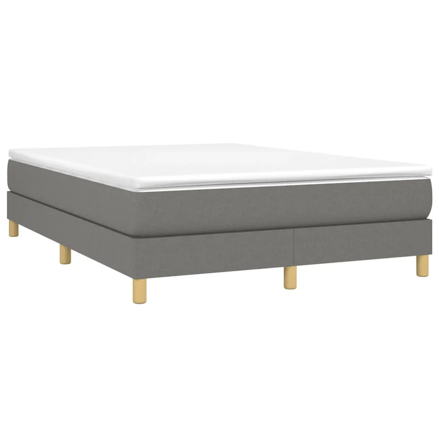 Sommier à lattes de lit avec matelas Gris foncé 140x190cm Tissu - 3