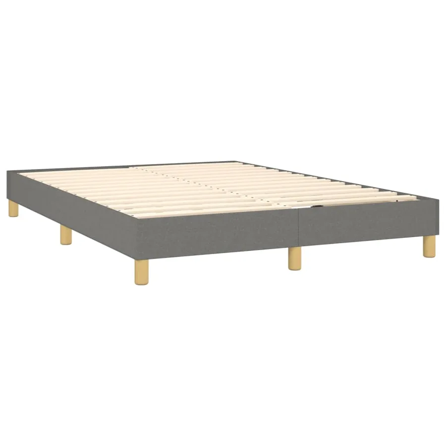 Sommier à lattes de lit avec matelas Gris foncé 140x190cm Tissu - 4