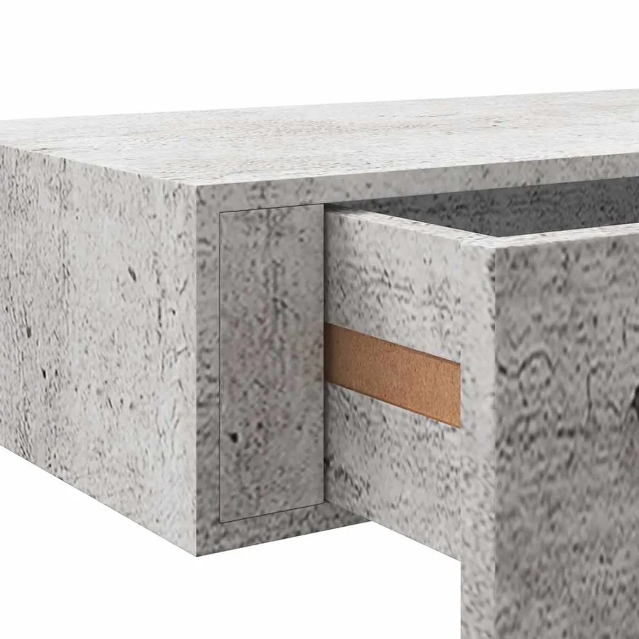 Étagères à tiroir murales 2 pcs Gris béton 60x23,5x10 cm MDF - 11