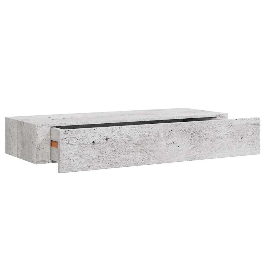 Étagères à tiroir murales 2 pcs Gris béton 60x23,5x10 cm MDF - 5