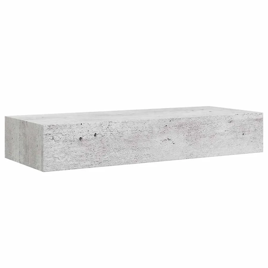 Étagères à tiroir murales 2 pcs Gris béton 60x23,5x10 cm MDF - 6
