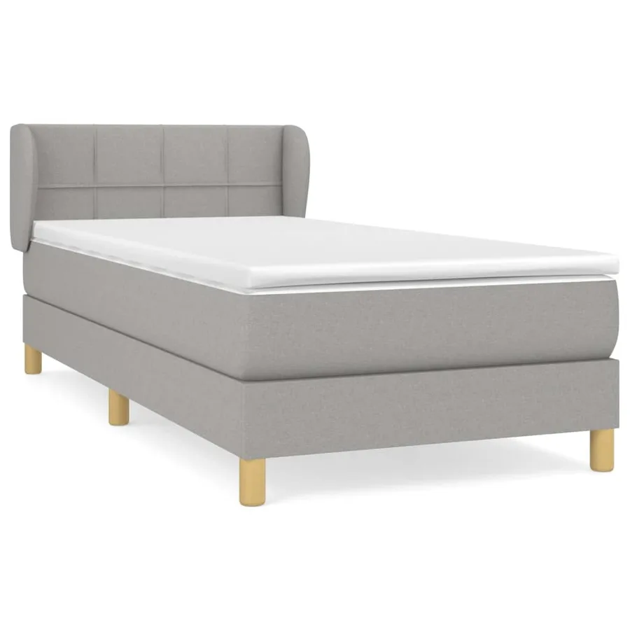 Sommier à lattes de lit et matelas Gris clair 90x190 cm Tissu - 2