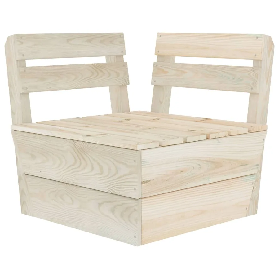 Canapé palette à 2 places de jardin Bois d'épicéa imprégné - 4