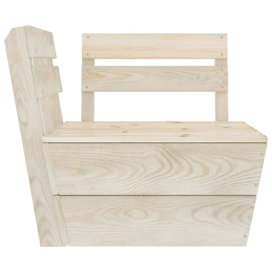 Canapé palette à 2 places de jardin Bois d'épicéa imprégné - 5