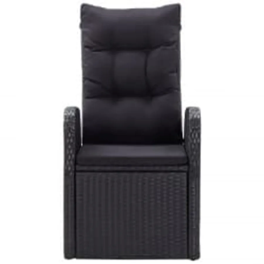 Ensemble à manger de jardin avec coussins 7 pcs Noir - 4