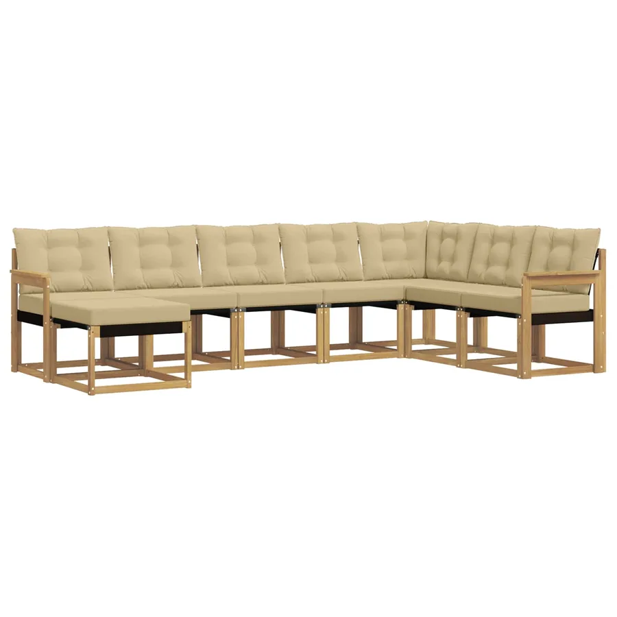 Ensemble de canapés d'extérieur 8 pcs Blanc et Beige - 2