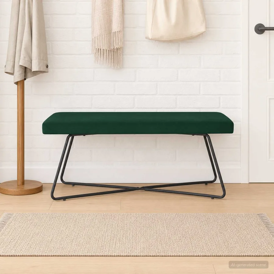 banc Vert foncé 110 x 40 x 45 cm Velours - 4