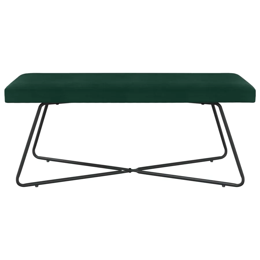 banc Vert foncé 110 x 40 x 45 cm Velours - 5