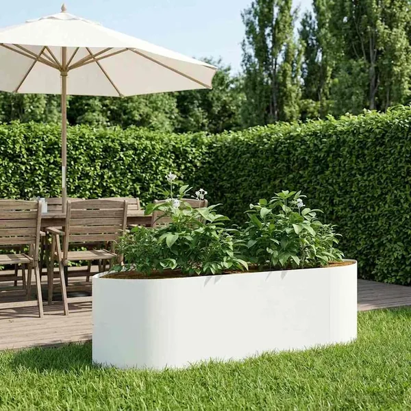 Jardin surélevé Blanc 140 x 40 x 40 cm Acier