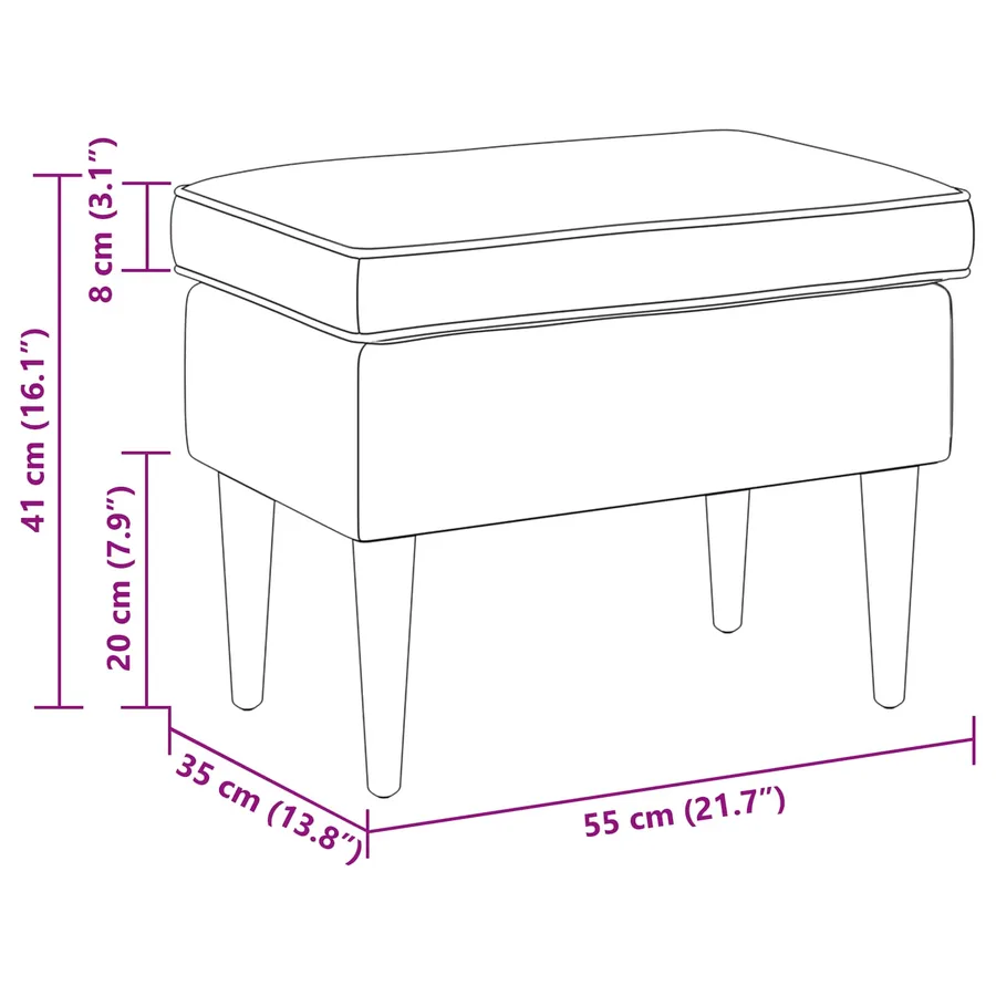 Pouf Gris foncé 55 x 35 x 41 cm - 7