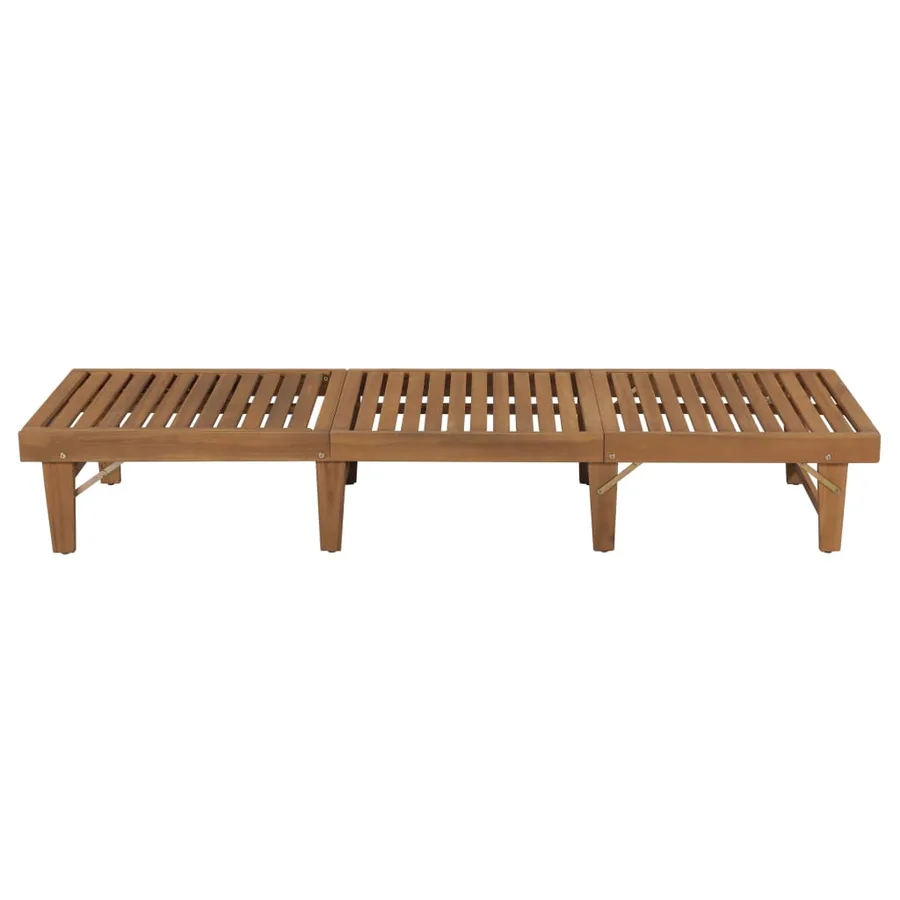 Chaise longue pliable avec coussin Bois d'acacia solide - 13