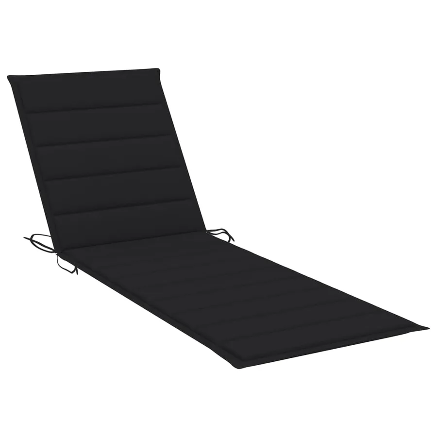 Chaise longue pliable avec coussin Bois d'acacia solide - 8