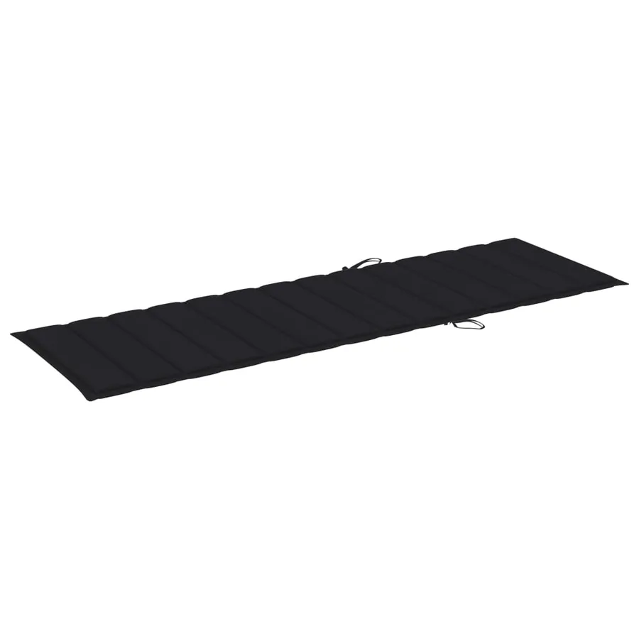 Chaise longue pliable avec coussin Bois d'acacia solide - 9