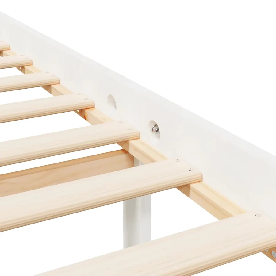 Lit pour personne âgée sans matelas blanc 120x200cm bois massif - 10