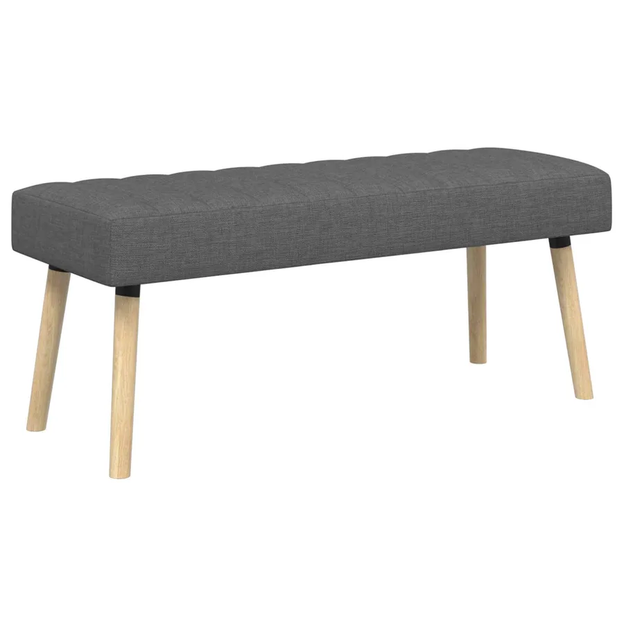 Banc capitonné canal Gris foncé 110 x 40 x 46 cm Tissu - 2
