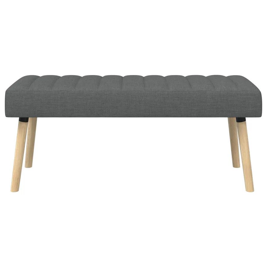 Banc capitonné canal Gris foncé 110 x 40 x 46 cm Tissu - 5