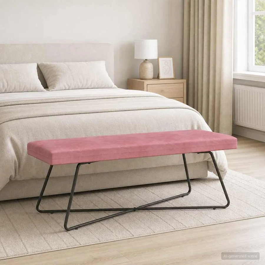 banc Rose 110 x 40 x 45 cm Velours