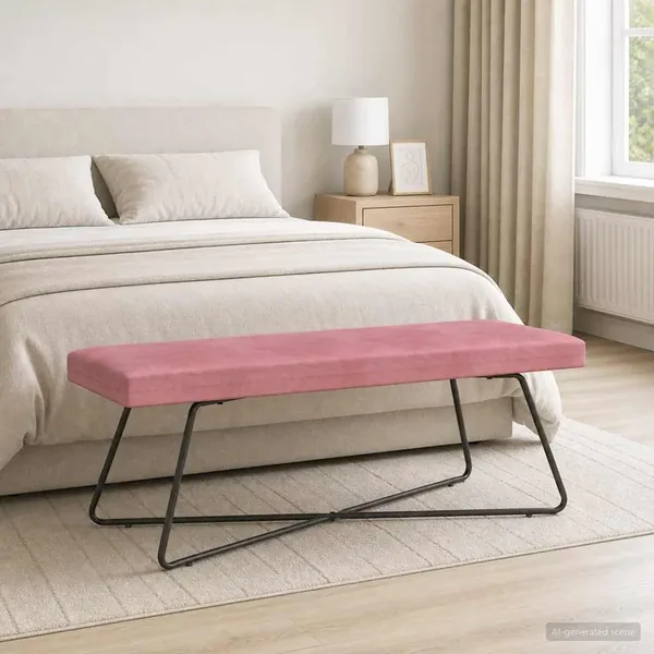 banc Rose 110 x 40 x 45 cm Velours