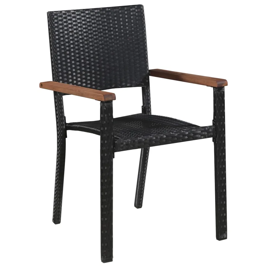 Ensemble à manger de jardin 7 pcs Noir - 3