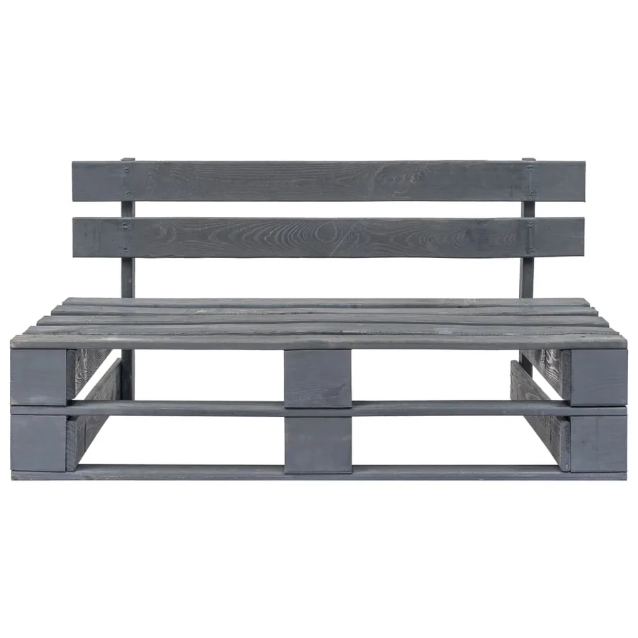 Canapé central palette de jardin Gris Bois de pin imprégné - 9