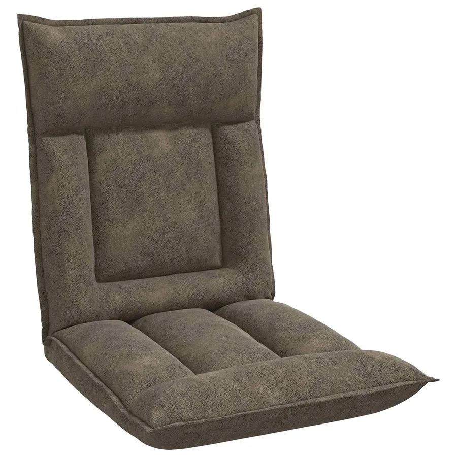 Fauteuil de sol ajustable Gris foncé Tissu - 2