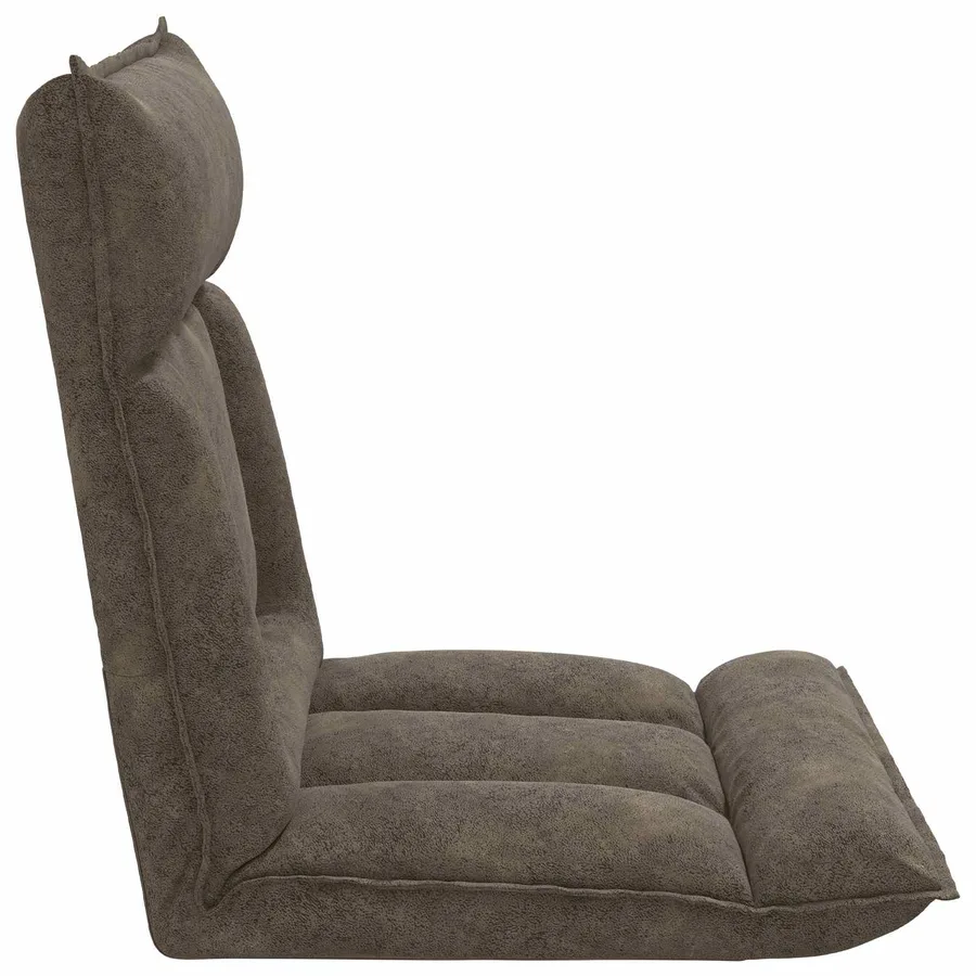 Fauteuil de sol ajustable Gris foncé Tissu - 5