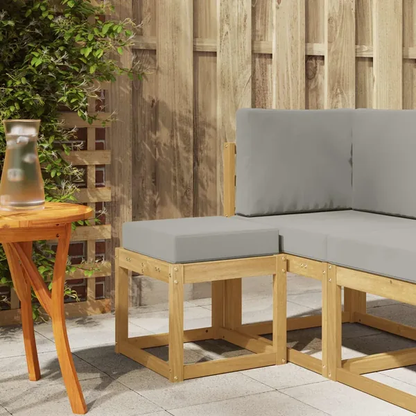 Banc de Jardin Blanc 43 x 43 x 45 cm Bois d'Acacia Massif