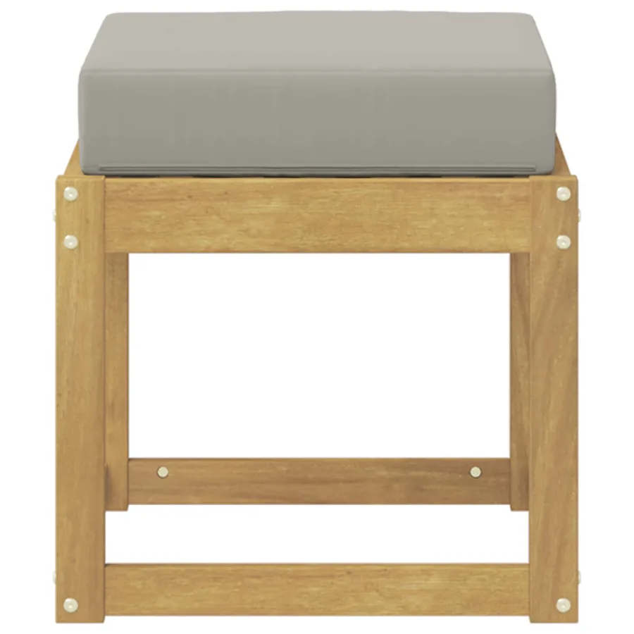 Banc de Jardin Blanc 43 x 43 x 45 cm Bois d'Acacia Massif - 3