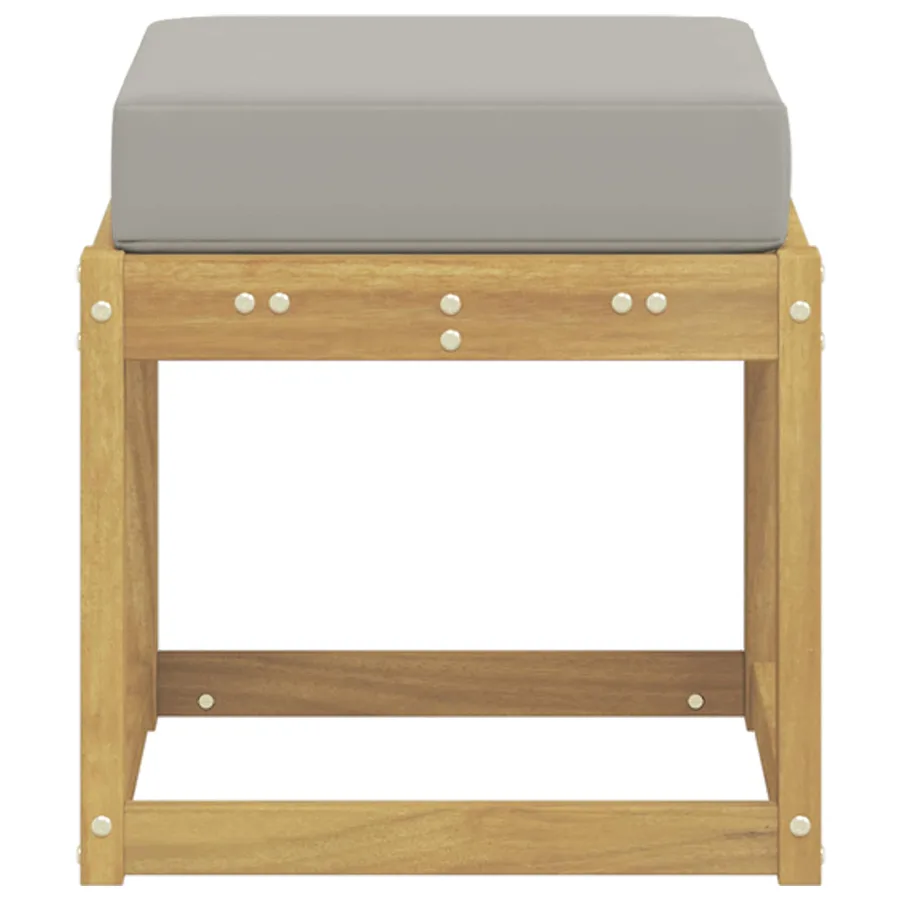 Banc de Jardin Blanc 43 x 43 x 45 cm Bois d'Acacia Massif - 4