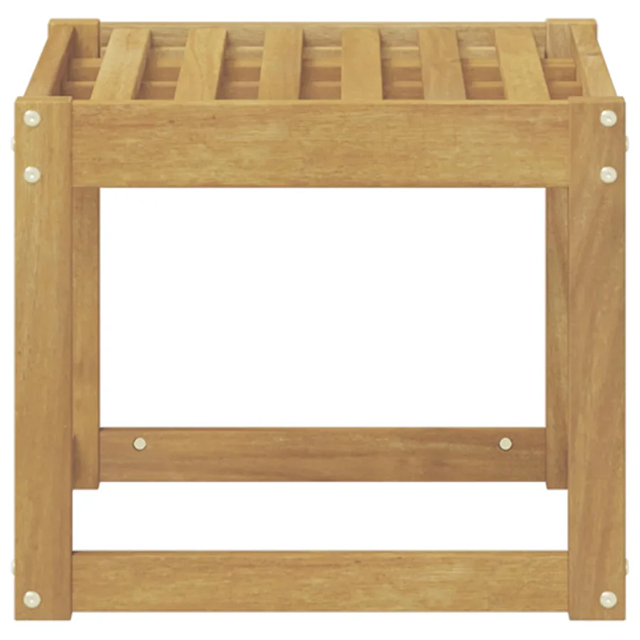 Banc de Jardin Blanc 43 x 43 x 37 cm Bois d'Acacia Massif - 3