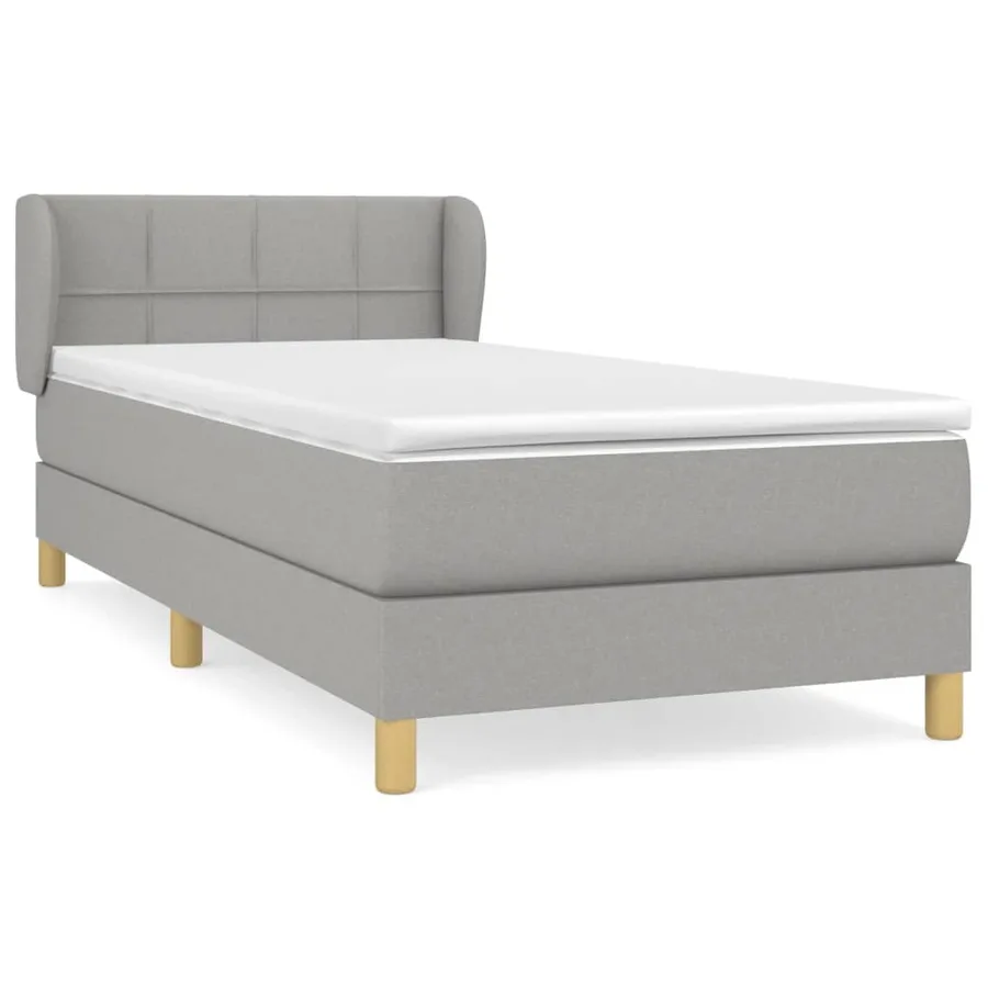 Sommier à lattes de lit avec matelas Gris clair 90x200 cm Tissu - 2