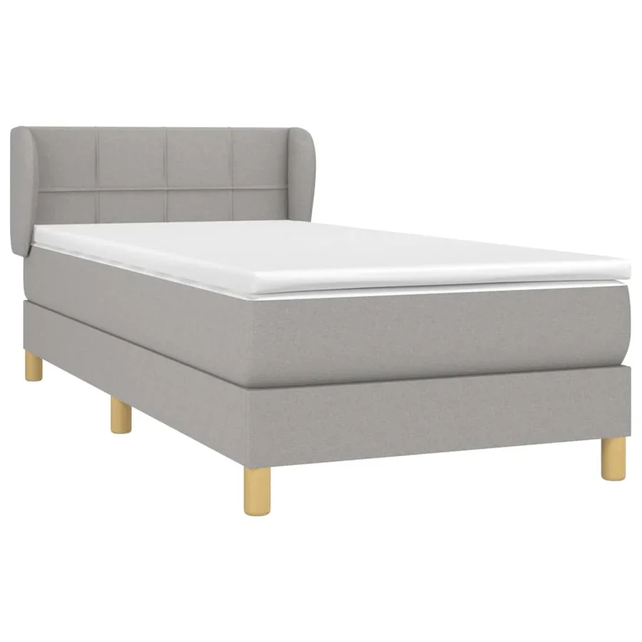 Sommier à lattes de lit avec matelas Gris clair 90x200 cm Tissu - 3