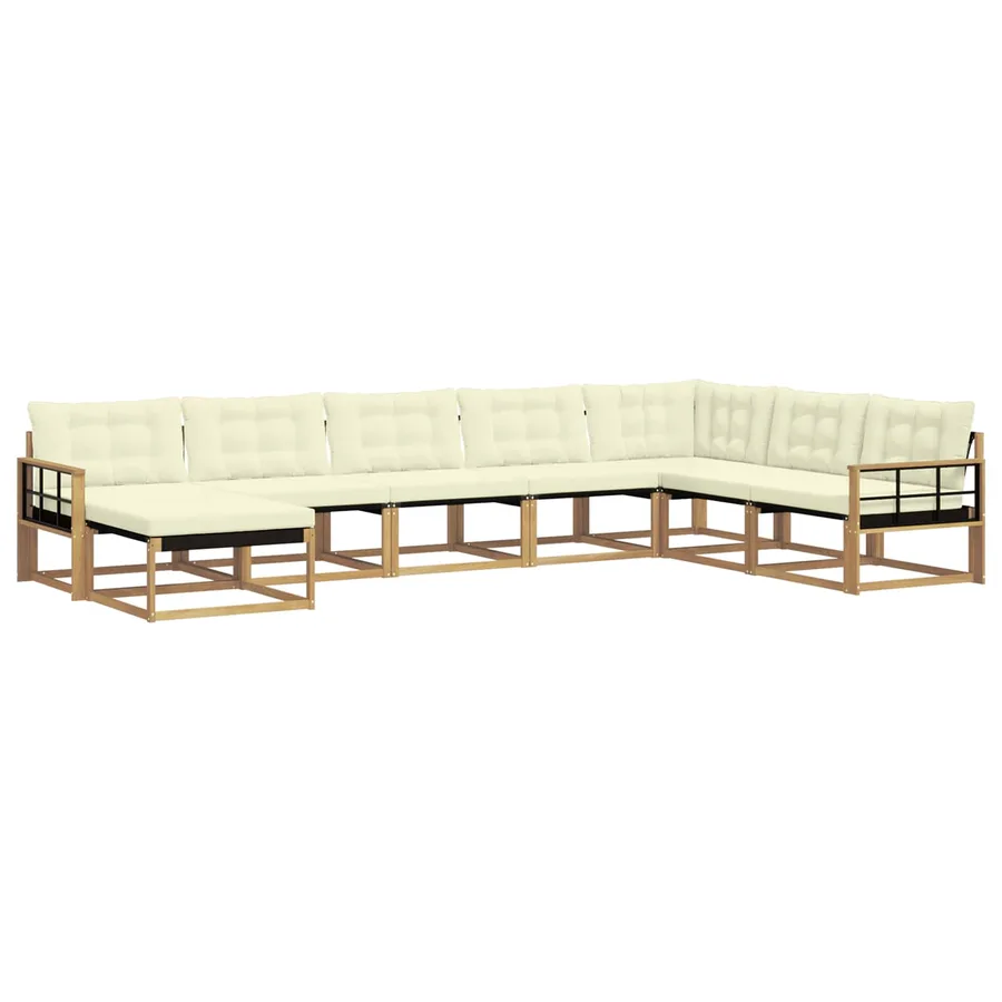 Ensemble de canapés d'extérieur 8 pcs Blanc et crème - 2