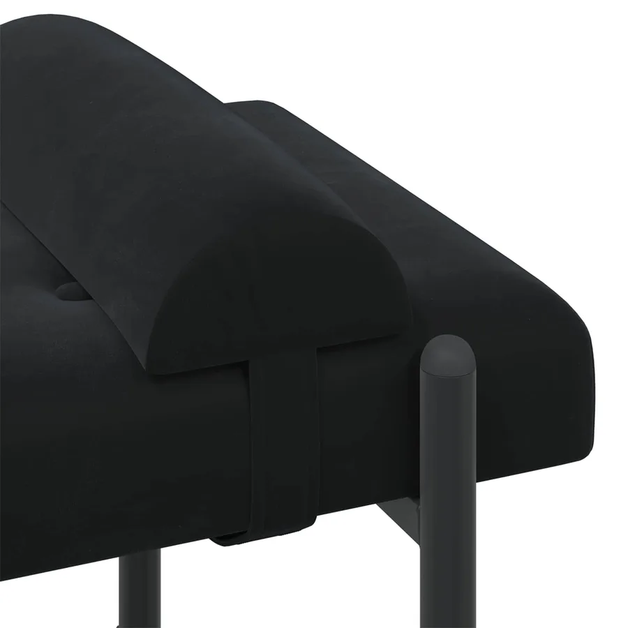 Banc capitonné à boutons avec coussins Noir 110 x 40 x 46 cm - 7
