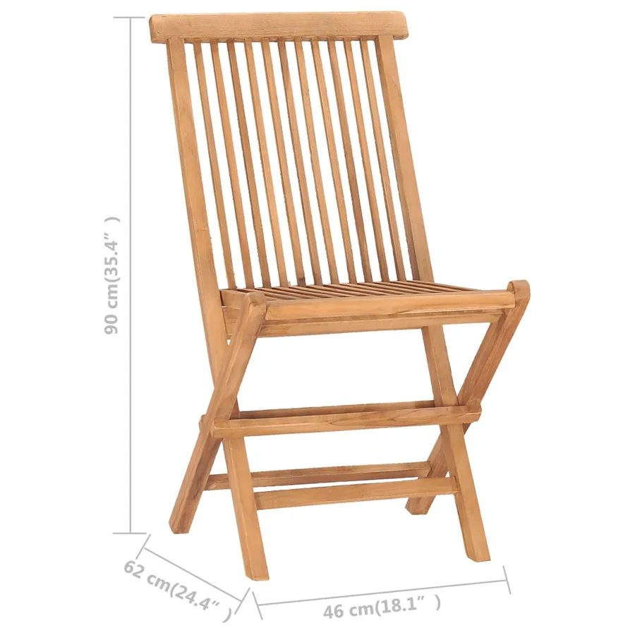 Ensemble à manger d'extérieur pliable 7 pcs Bois solide de teck - 10