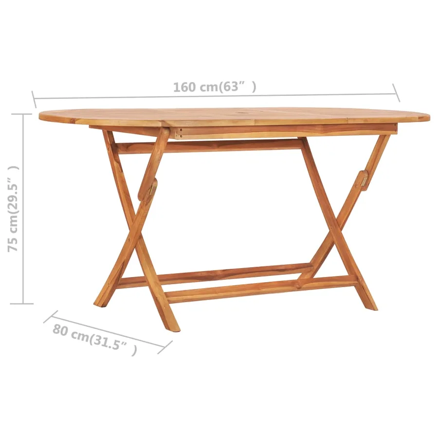 Ensemble à manger d'extérieur pliable 7 pcs Bois solide de teck - 9