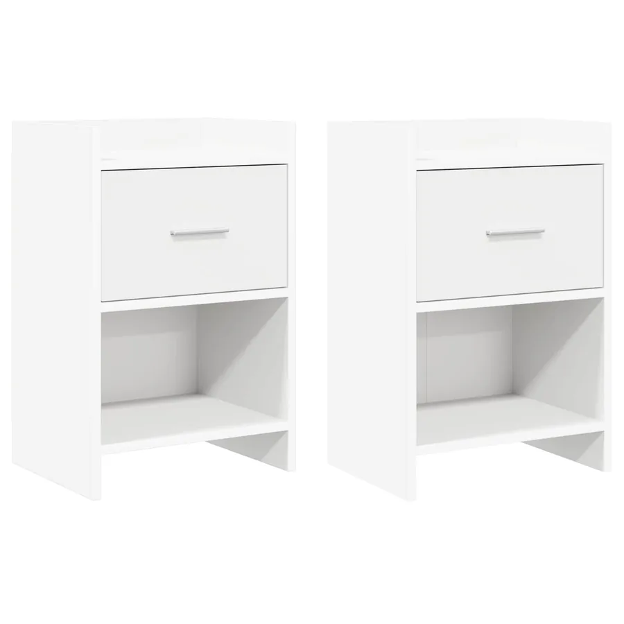 Tables de chevet 2 pcs Blanc 40 x 30 x 60 cm Bois d'ingénierie