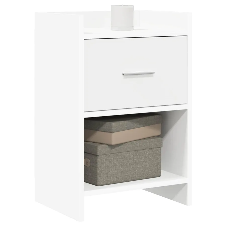 Tables de chevet 2 pcs Blanc 40 x 30 x 60 cm Bois d'ingénierie - 2